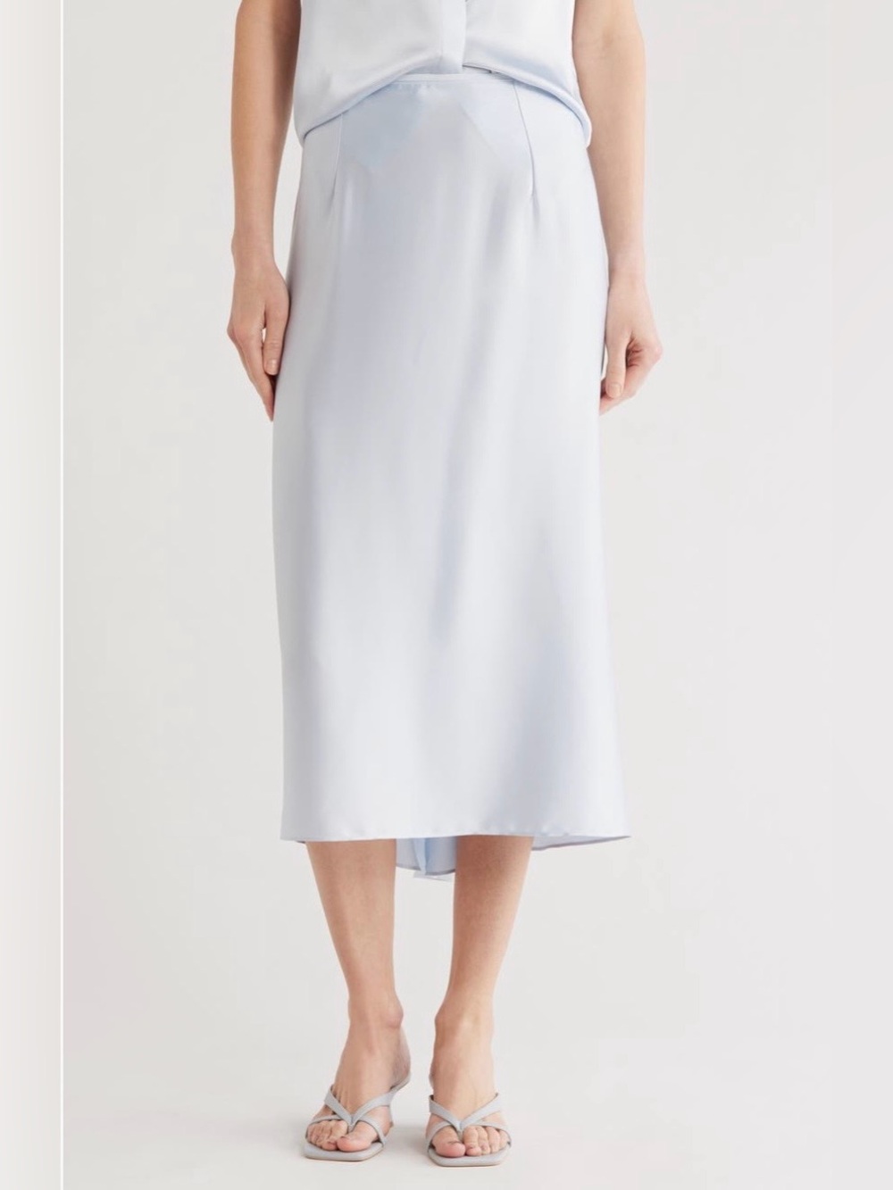 NWT Vince Satin Slip Skirt in surf mist light blue - 4